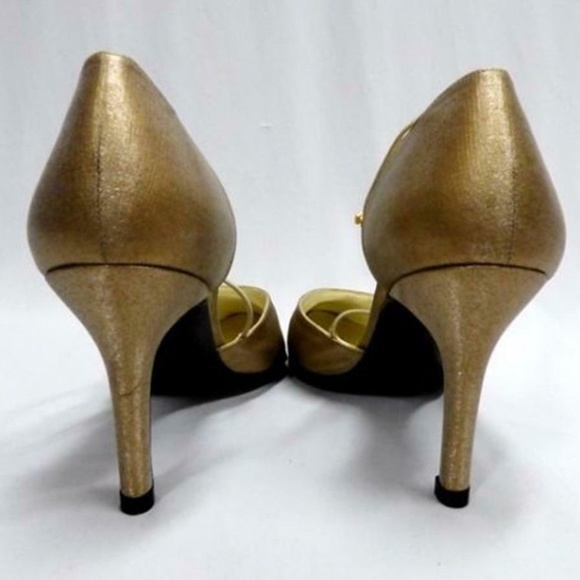 NEW Stuart Weitzman D'orsay Pumps Black AND Gold 7 - Picture 5 of 9